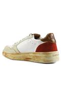 Slam White Leather Red Brick Suede