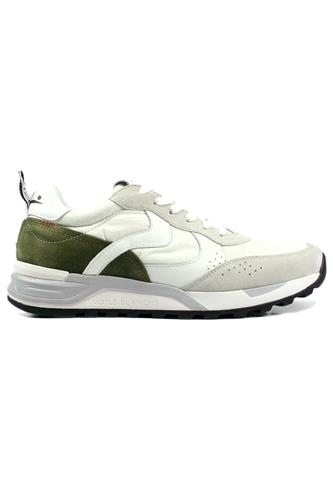 Magg Grey Army Suede White Nylon Leather, VOILE BLANCHE