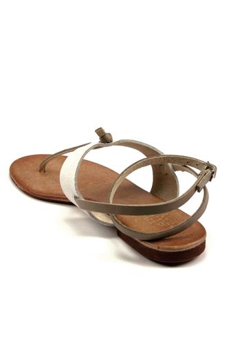 Sandal Suede White Leather