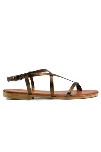 Sandal Brown Laminated Leather