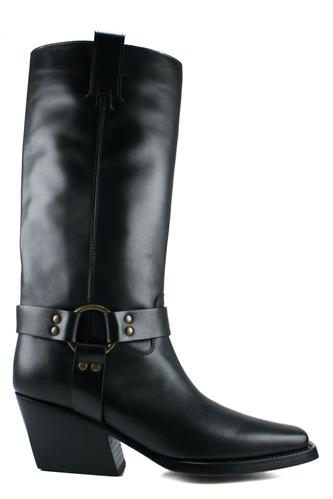 High Texan Boot Black Sella Leather, PAOLA D’ARCANO