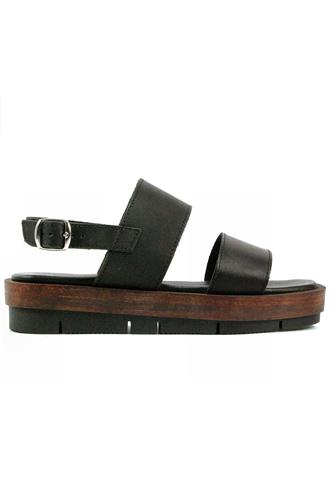 Platform Sandal Black Leather