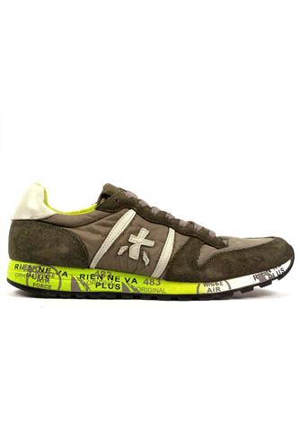 Eric Olive Green Nylon Suede White Leather