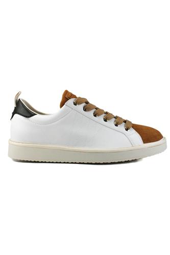 P01 White Leather Brown Biscuit Suede