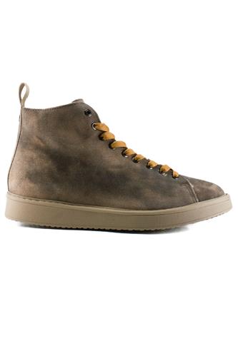 P01 Brown Suede Shearling Mustard Laces