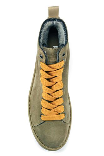 P01 Walnut Suede Yellow Laces