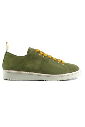 P01 Green Sage Suede Canvas Laces Yellow White, PANCHIC